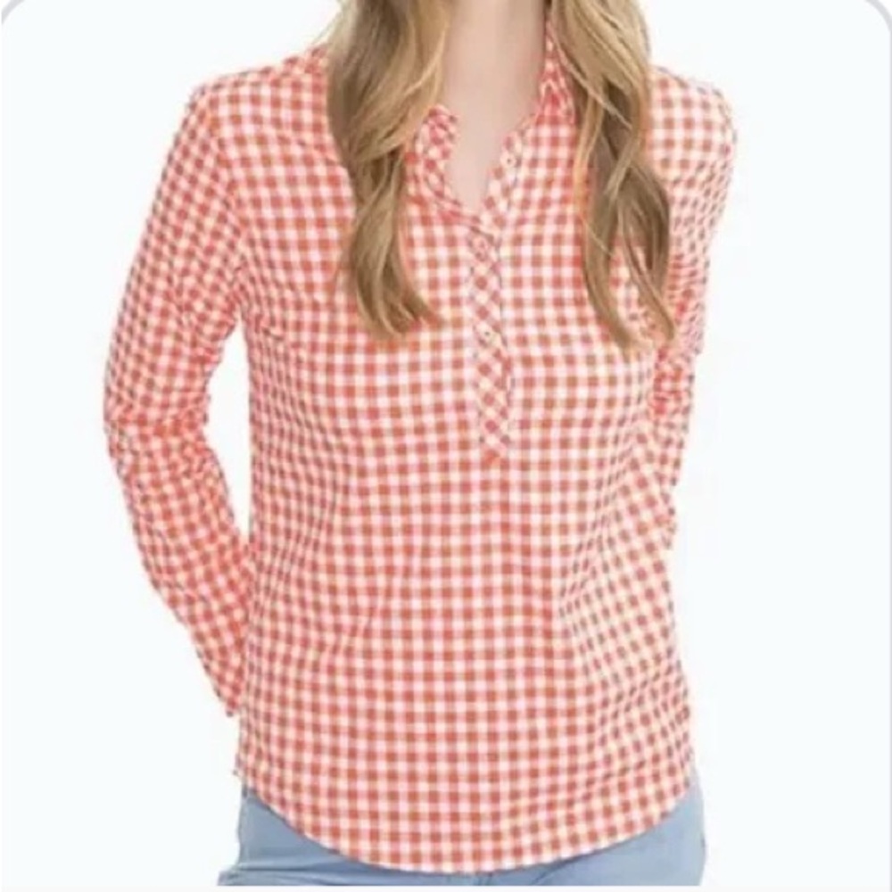 Southern Tide Pink and White Gingham Button-Down Shirt